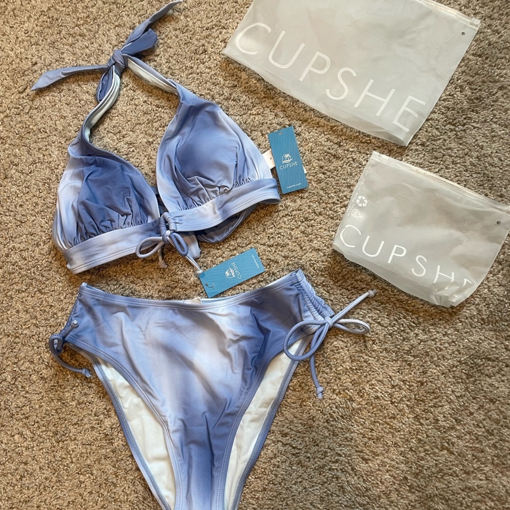 Cupshe Ombre Tie-Back Halter Bikini